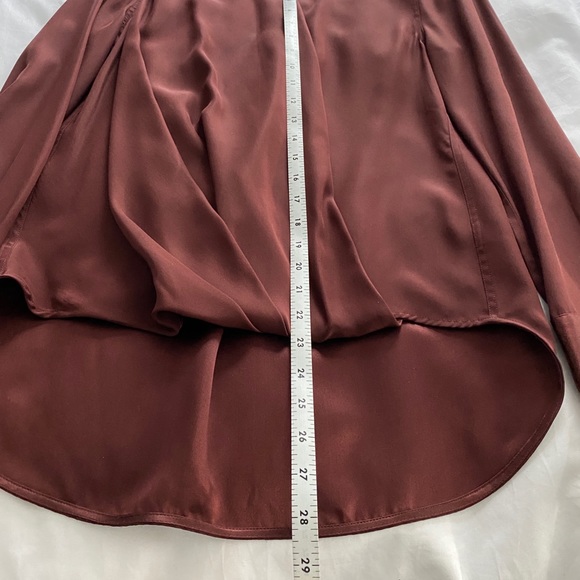 rag & bone Max Silk Blouse - XS - Burgundy - Picture 11 of 13